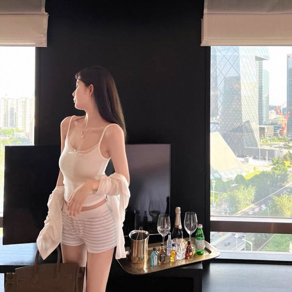 white lace cami top